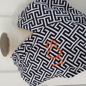 LSC Initials Monogram Infinity Scarf Geographic Navy, White & Orange